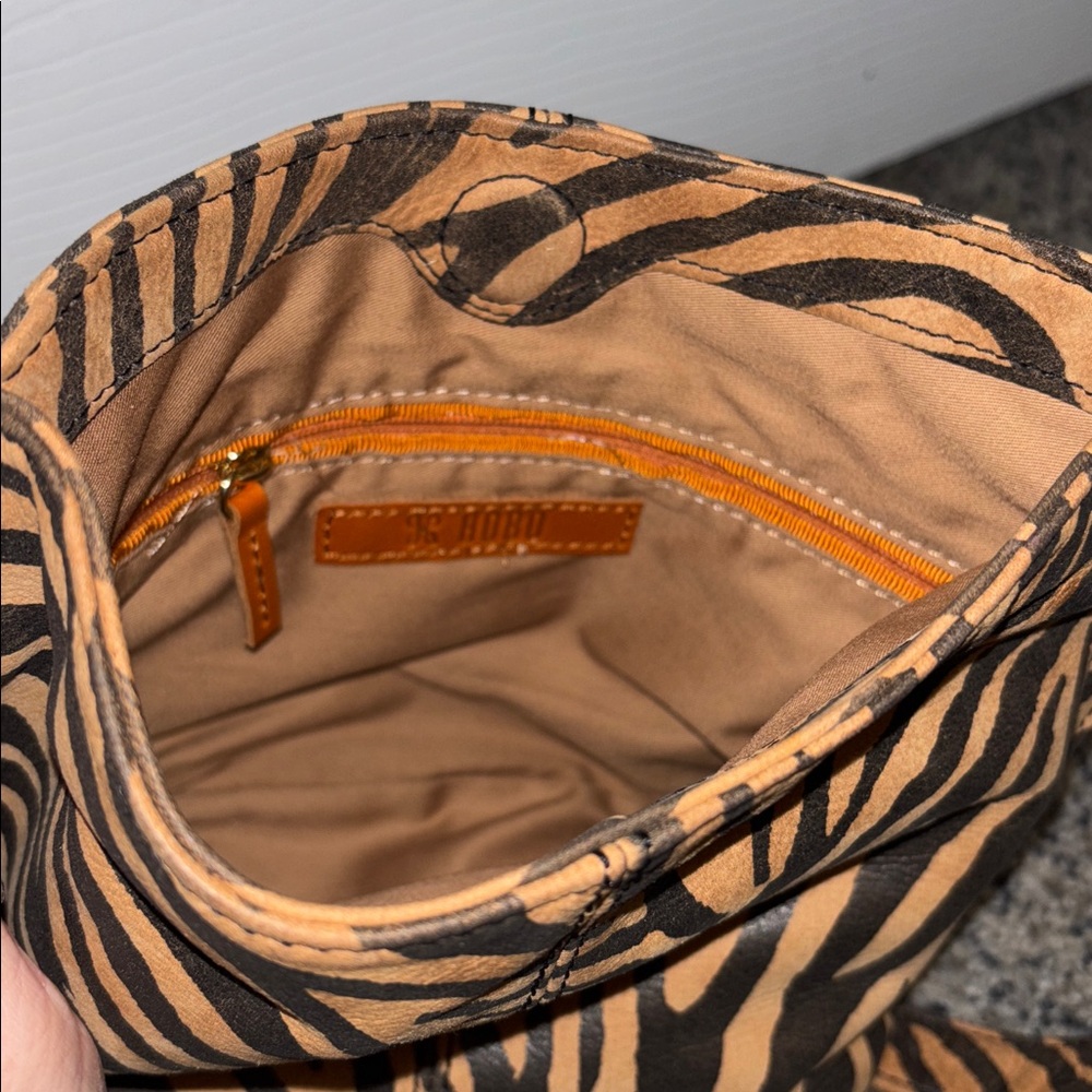 HOBO Zebra Print Crossbody Bag - Brown and Black - Picture 4 of 5